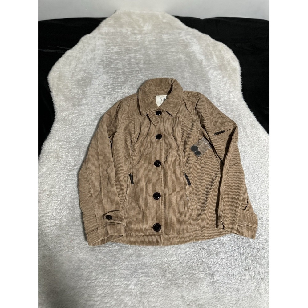 New Relativity Womens Brown Petite Small PS Corduroy Western Jacket‎ NWT Button